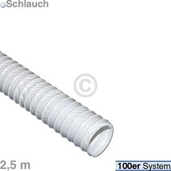 Abluftschlauch 100er rund 2,5m PVC weiß für Ablufttrockner