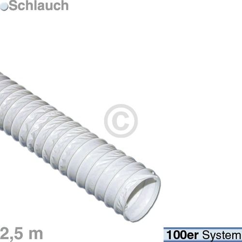 Bild: Abluftschlauch 100er rund 2,5m PVC weiß für Ablufttrockner