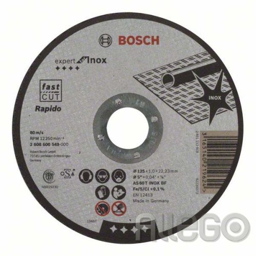 Bild: Bosch Trennscheibe Rapido 2608600549 1,0x125mm INOX gerade Bosch Trennscheibe Ra