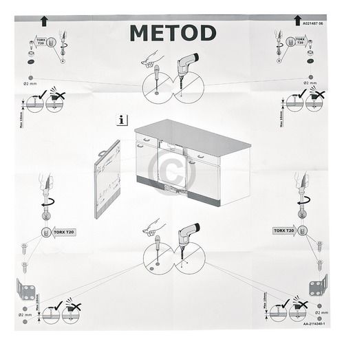 Bild: Einbauschablone METOD Whirlpool 140021487032 für IKEA Geschirrspüler