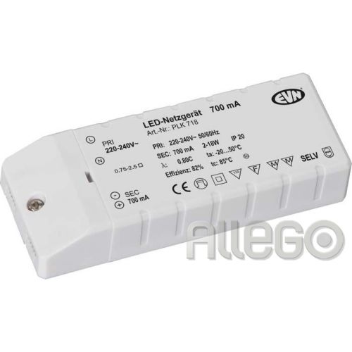 Bild: EVN LED-Netzgerät 700mA 1,5-18 Watt PLK 718