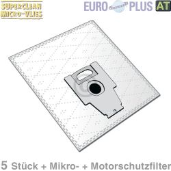 Filterbeutel Europlus S4022 Vlies u.a. für Bosch Ergomaxx 5Stk + Filtermatten