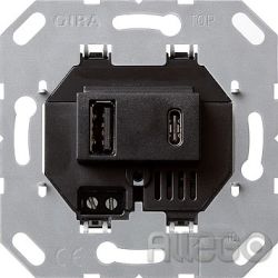 GIRA 236900 USB-Spannungsversorgung 2f Typ A/C Einsa