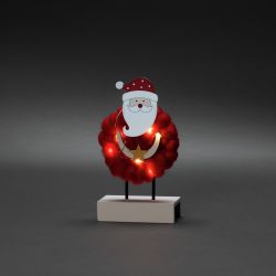Gnosjö WB LED-Holzsilhouette Santa mit Baumwolle 3267-550