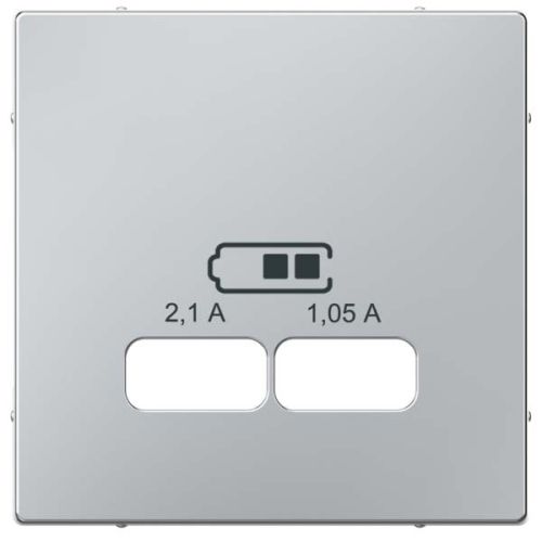 Bild: Merten Zentralplatte alu f.USB Ladest.Einsatz MEG4367-0460