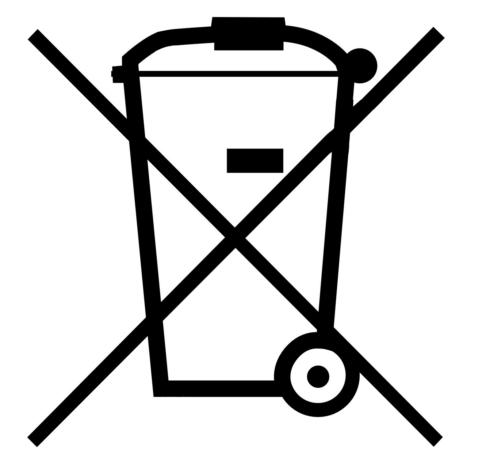 Symbol durchgestrichene Mülltonne