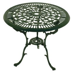 Tisch Jugendstil 70cm rund, Aluguss dunkelgrün