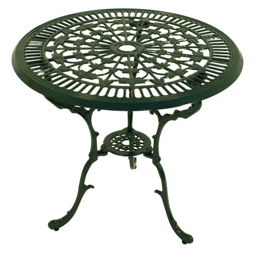 Bild: Tisch Jugendstil 70cm rund, Aluguss dunkelgrün